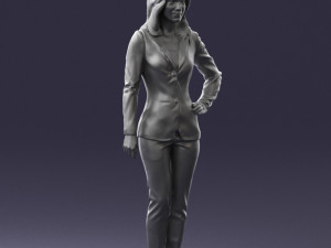 woman in blue suit 0473 Model 3D