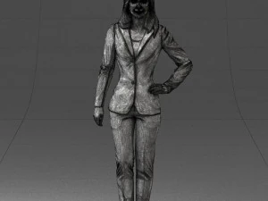 woman in blue suit 0473 3D Model