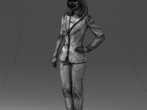 woman in blue suit 0473 Model 3D