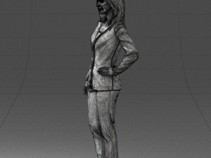 woman in blue suit 0473 Model 3D