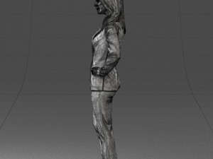 woman in blue suit 0473 Model 3D