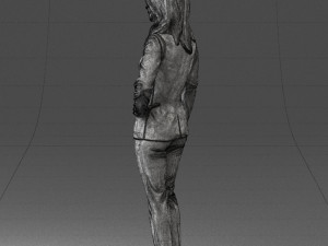 woman in blue suit 0473 Model 3D