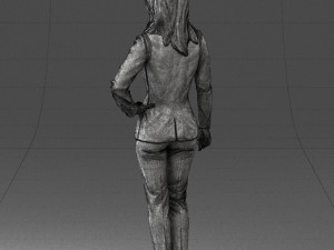 woman in blue suit 0473 Model 3D
