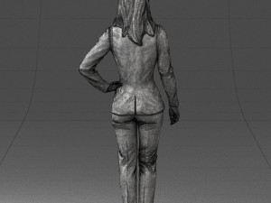 woman in blue suit 0473 Model 3D
