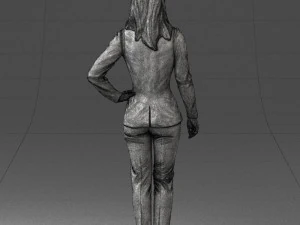 woman in blue suit 0473 3D Model