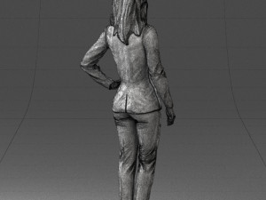 woman in blue suit 0473 Model 3D