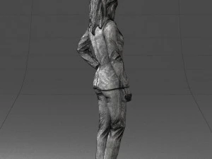 woman in blue suit 0473 3D Model