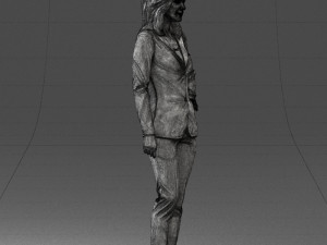 woman in blue suit 0473 Model 3D