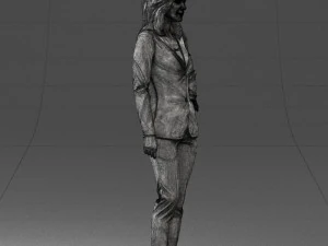 woman in blue suit 0473 3D Model