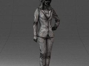 woman in blue suit 0473 Model 3D