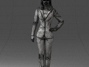 woman in blue suit 0473 Model 3D