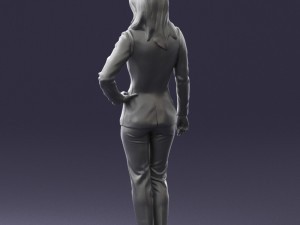 woman in blue suit 0473 3d print ready Modelo de Impressão 3D