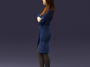 woman in denim skirt 0469 Modello 3D