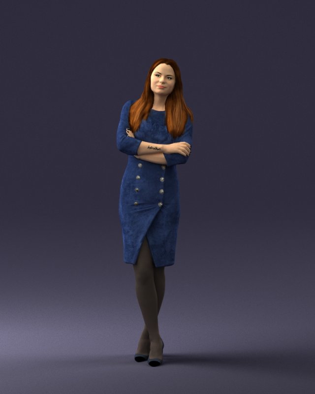 woman in denim skirt 0469 3d print ready 3D Принт Модель .c4d .max .obj .3ds .fbx .stl .blend 