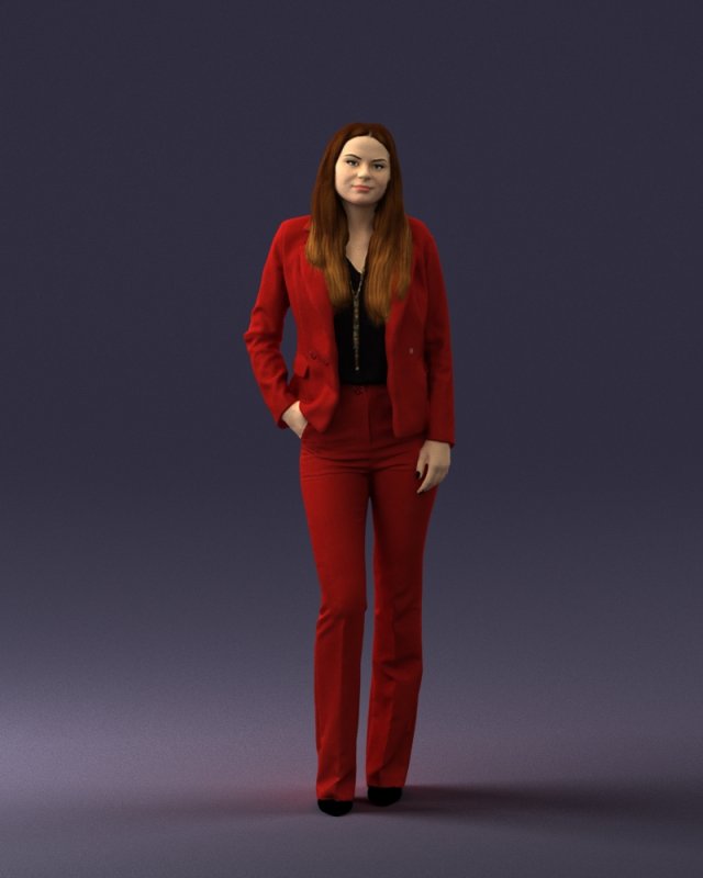 girl in red suit 0468 Modelo 3D .c4d .max .obj .3ds .fbx .stl .blend 