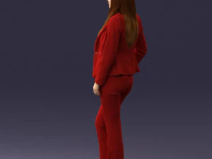 girl in red suit 0468 3D Model