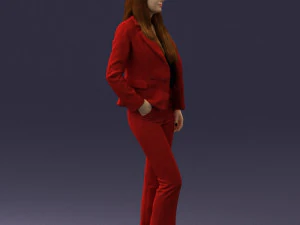 girl in red suit 0468 3D Model