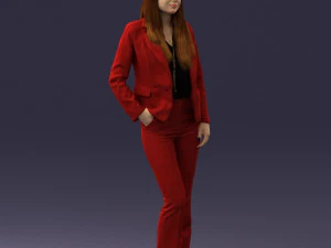 girl in red suit 0468 3D Model