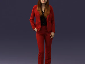 girl in red suit 0468 3D Model