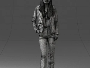 girl in red suit 0468 3D Model