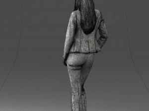 girl in red suit 0468 3D Model