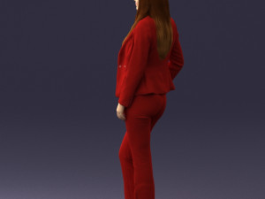 girl in red suit 0468 3d print ready 3D-Druckmodell