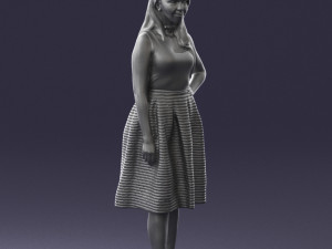 girl in crimson skirt 0466 3D Модель