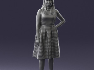 girl in crimson skirt 0466 3D Модель