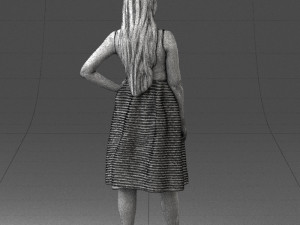 girl in crimson skirt 0466 3D Модель