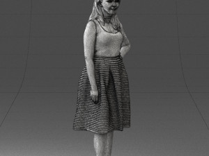 girl in crimson skirt 0466 3D Модель