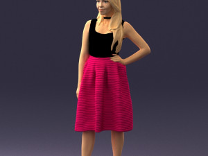 girl in crimson skirt 0466 3d print ready 3D 프린트 모델