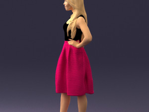 girl in crimson skirt 0466 3d print ready 3D 프린트 모델