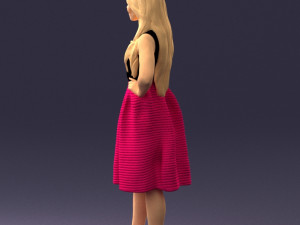 girl in crimson skirt 0466 3d print ready 3D 프린트 모델