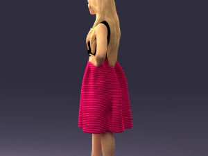 girl in crimson skirt 0466 3d print ready 3D Print Model