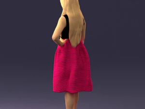 girl in crimson skirt 0466 3d print ready 3D Print Model