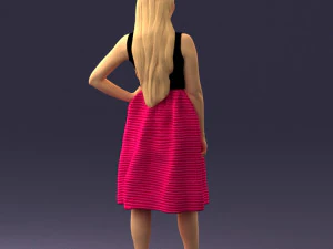 girl in crimson skirt 0466 3d print ready 3D Print Model