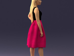 girl in crimson skirt 0466 3d print ready 3D 프린트 모델