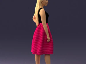 girl in crimson skirt 0466 3d print ready 3D Print Model