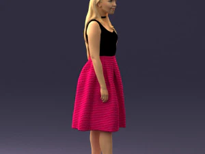 girl in crimson skirt 0466 3d print ready 3D Print Model