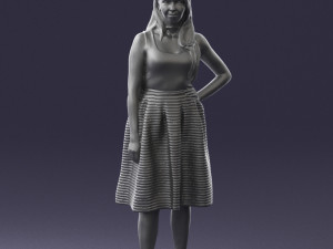 girl in crimson skirt 0466 3d print ready 3D 프린트 모델