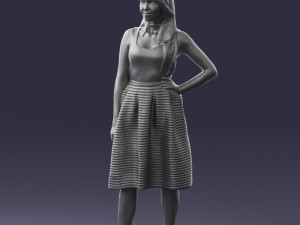 girl in crimson skirt 0466 3d print ready 3D 프린트 모델