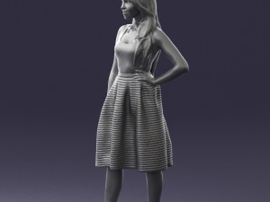 girl in crimson skirt 0466 3d print ready 3D 프린트 모델