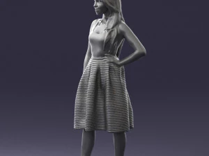 girl in crimson skirt 0466 3d print ready 3D Print Model