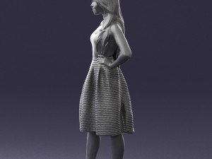 girl in crimson skirt 0466 3d print ready 3D 프린트 모델
