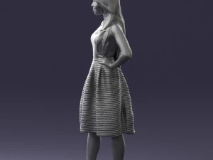 girl in crimson skirt 0466 3d print ready 3D Print Model