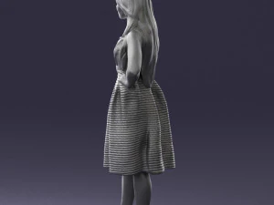 girl in crimson skirt 0466 3d print ready 3D Print Model