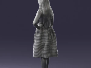 girl in crimson skirt 0466 3d print ready 3D Print Model