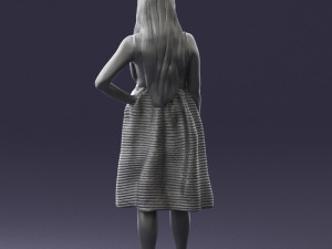 girl in crimson skirt 0466 3d print ready 3D 프린트 모델