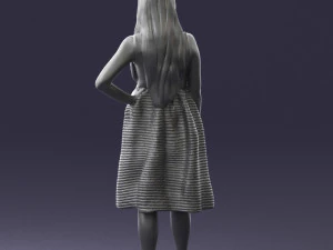 girl in crimson skirt 0466 3d print ready 3D Print Model