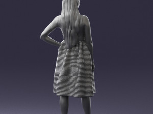 girl in crimson skirt 0466 3d print ready 3D 프린트 모델
